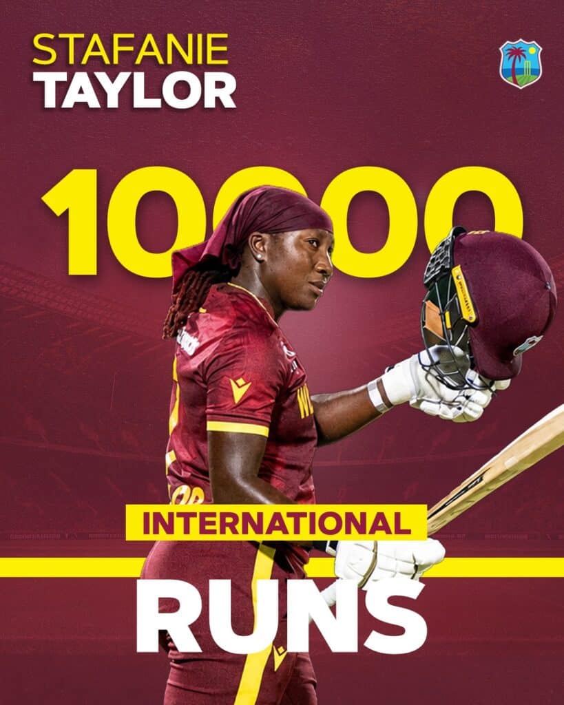 Stafanie Taylor Becomes First West Indian Woman to Reach 10,000 International Runs Stafanie Taylor First West Indian Woman to Reach 10,000 International Runs