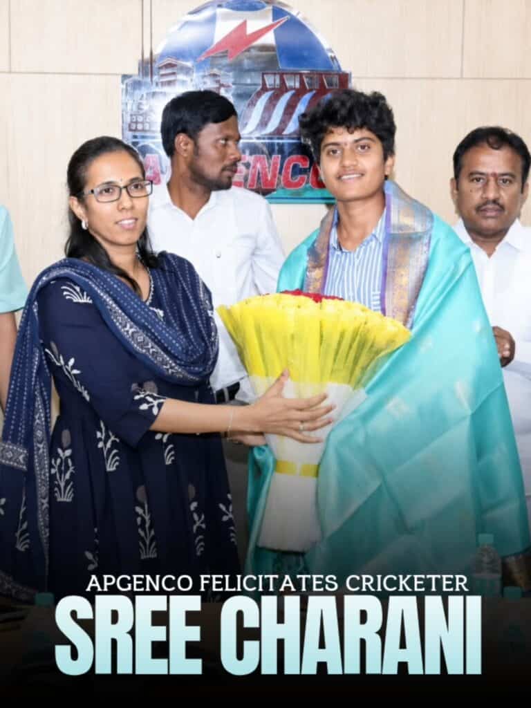 APGENCO Honours India Spinner Sree Charani After Historic Rise