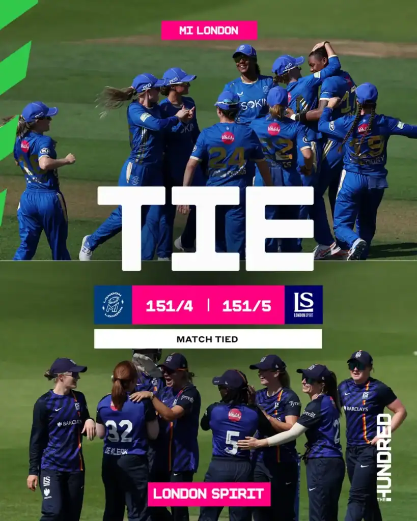 MI London and London Spirit Play Out Historic Women’s Hundred Tie