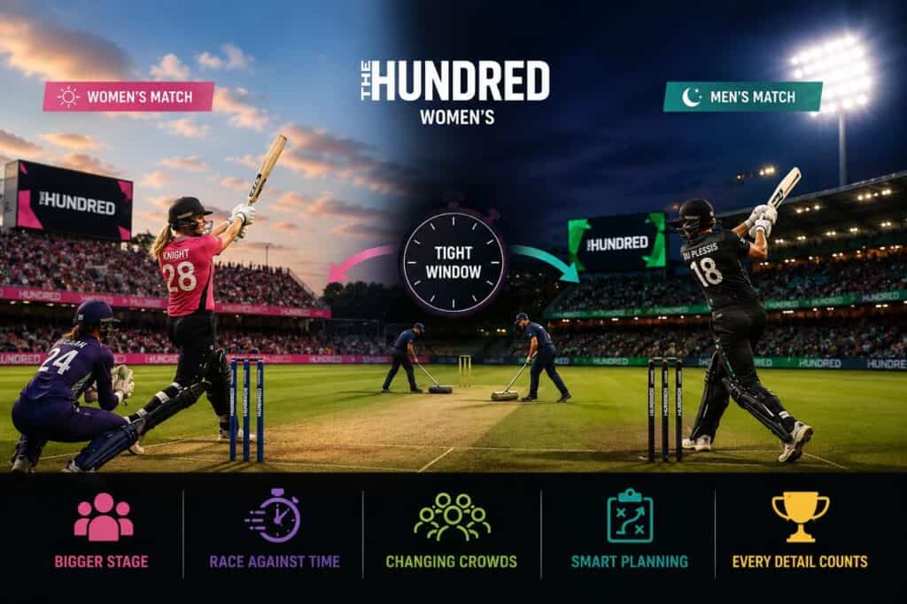 Double Headers, Dynamic Pitches, and Tight Windows: The Logistical and Managerial Tightrope of The Hundred Women’s Competition Inside The Hundred Women’s Double-Header and Scheduling Challenges