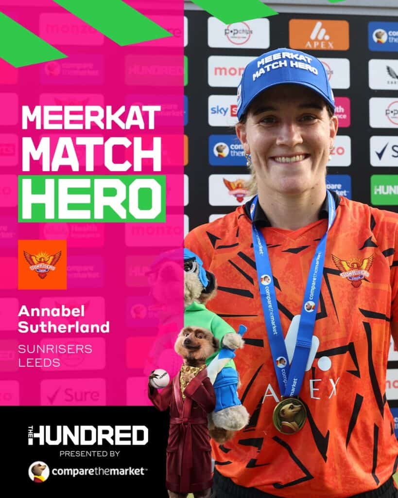 Annabel Sutherland Stars as Sunrisers Leeds Beat London Spirit