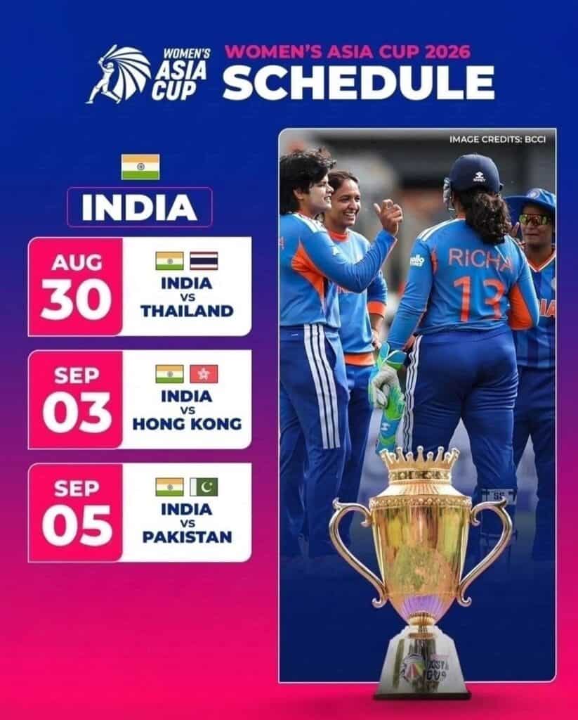 India Women vs Pakistan Women Asia Cup 2026 Match Details