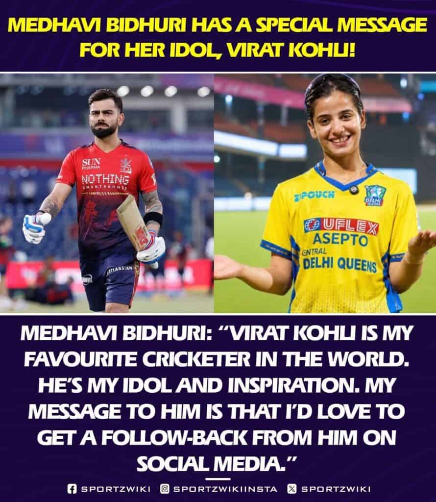 Medhavi Bidhuri Makes Special Virat Kohli Request After DPL Rise
