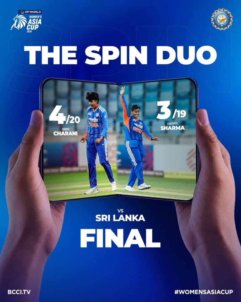 India Women Beat Sri Lanka by 72 Runs to Win Asia Cup 2026 Final