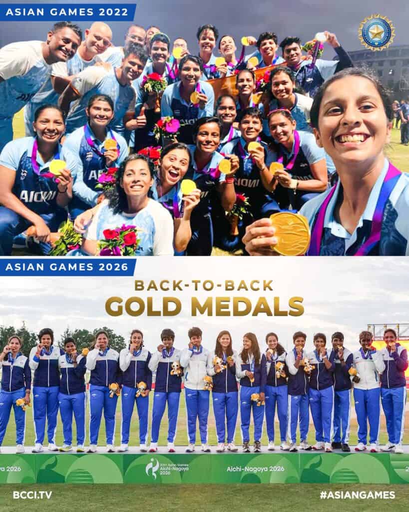 India Beat Sri Lanka to Win Women’s Cricket Gold at Asian Games 2026
