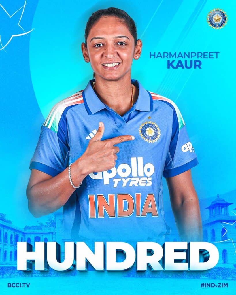 Harmanpreet Kaur Surpasses Mithali Raj With Eighth ODI Century Against Zimbabwe Harmanpreet Kaur Surpasses Mithali Raj With 8th ODI Ton
